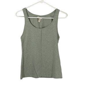 Basic Womens Gray Scoop Neck Sleeveless Wide Strap Pullover Tank Top Size Medium